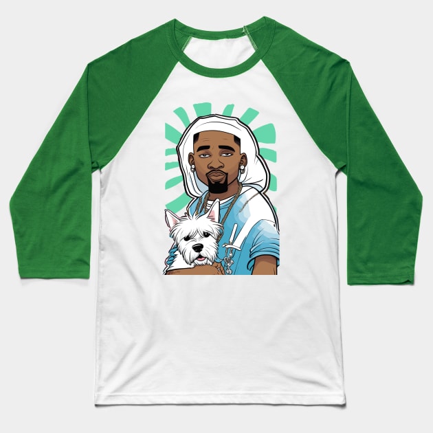 Rappers with Puppies Baseball T-Shirt by Cheeky BB